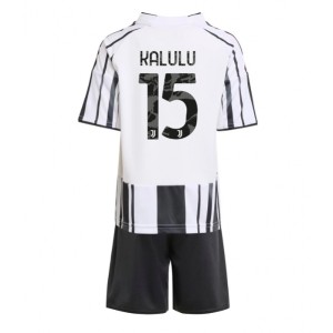 Juventus Pierre Kalulu #15 Jalkapallovaatteet Lasten Kotipeliasu 2025-26 Lyhythihainen (+ Lyhyet housut)